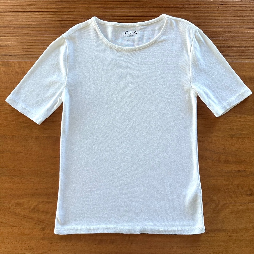 J. Crew Perfect Fit Tee - White Small